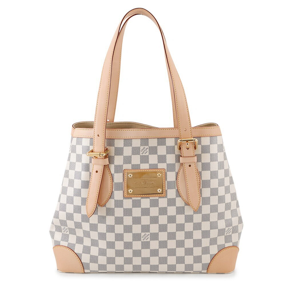 Louis Vuitton Damier Azur White Hampstead Shoulder Bag Tote